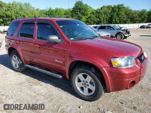 2006 Ford Escape Hybrid with VIN 1FMCU95H06KC87630, listed as a Copart auction lot 54201185 with 75,417 mi miles and Clean title. Bid and sale history available at DreamBid. Image 4.
