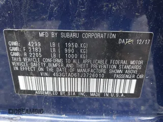 2018 Subaru Impreza Premium с VIN 4S3GTAD61J3726010, выставлен на аукционе IAAI как лот 42468563 с пробегом 71 638 миль миль и . История ставок и продаж доступна на DreamBid. Изображение 9.