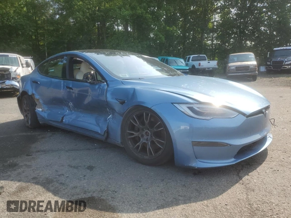 2021 Tesla Model S Long Range with VIN 5YJSA1E58MF440345, listed as a Copart auction lot 60188245 with Not provided miles and Salvage title. Bid and sale history available at DreamBid. Image 4.