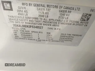 2015 GMC Terrain SLE z VIN 2GKALMEK0F6348527, wystawiony jako IAAI lot #41756648 z przebiegiem 112 960 mil mil oraz . Historia ofert i sprzedaży dostępna na DreamBid. Obrazek 9.