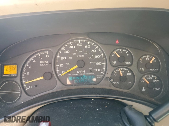 2001 Chevrolet Suburban LS with VIN 1GNEC16T61J224445, listed as a Copart auction lot 45307545 with 353,264 mi miles and Salvage Title. Bid and sale history available at carsss.com. Image 9.
