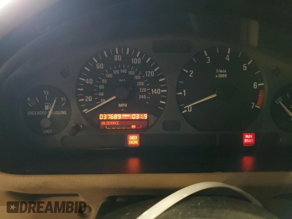 1997 BMW 3 Series 1.9L with VIN 4USCH7323VLE05039, listed as a Copart auction lot 63006834 with 37,689 mi miles and Salvage Title. Bid and sale history available at carsss.com. Image 9.