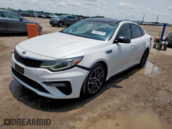 2020 Kia Optima LX with VIN 5XXGT4L32LG442977, listed as a Copart auction lot 59026745 with 81,080 mi miles and Salvage title. Bid and sale history available at DreamBid. Image 1.
