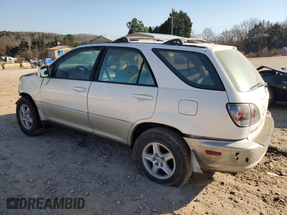 2001 Lexus RX 300 with VIN JTJHF10U410171424, listed as a Copart auction lot 46814695 with 286,938 mi miles and Salvage Title. Bid and sale history available at carsss.com. Image 2.