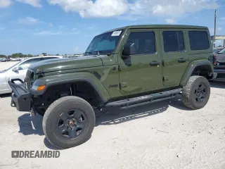 2021 Jeep Wrangler Unlimited Sahara Altitude z VIN 1C4HJXEM9MW596278, wystawiony jako Copart lot #61005625 z przebiegiem 47 033 mil mil oraz Szkoda całkowita • Salvage title. Historia ofert i sprzedaży dostępna na DreamBid. Obrazek 1.