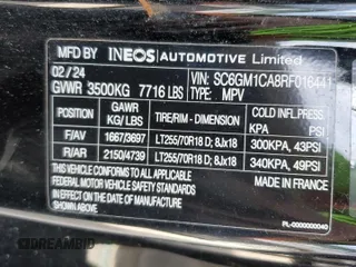 2024 Ineos Grenadier z VIN SC6GM1CA8RF016441, wystawiony jako Copart lot #56154175 z przebiegiem 22 077 mil mil oraz Szkody całkowita. Historia ofert i sprzedaży dostępna na DreamBid. Obrazek 13.