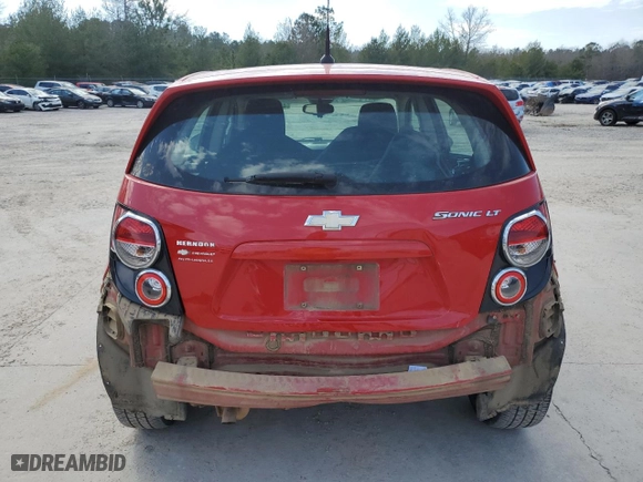 2013 Chevrolet Sonic LT with VIN 1G1JC6SH8D4196861, listed as a Copart auction lot 47163945 with 122,461 mi miles and Salvage Title. Bid and sale history available at carsss.com. Image 6.