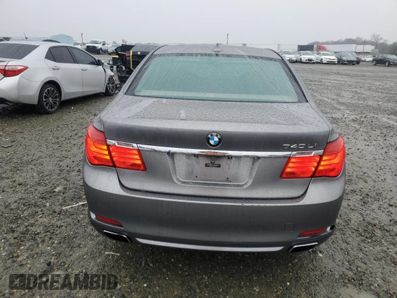 2012 BMW 7 Series 740Li with VIN WBAKB4C58CC576436, listed as a Copart auction lot 41396655 with 117,605 mi miles and Salvage title. Bid and sale history available at DreamBid. Image 6.