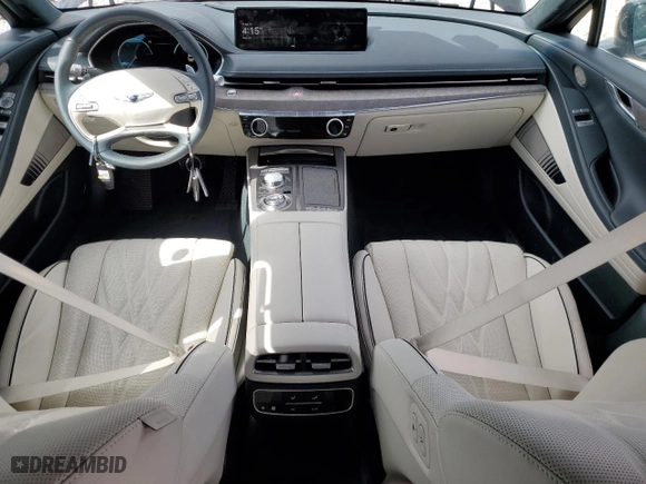2023 Genesis Electrified G80 with VIN KMTGE4S10PU007449, listed as a Copart auction lot 50656154 with 5,828 mi miles and Non Repairable. Bid and sale history available at carsss.com. Image 8.