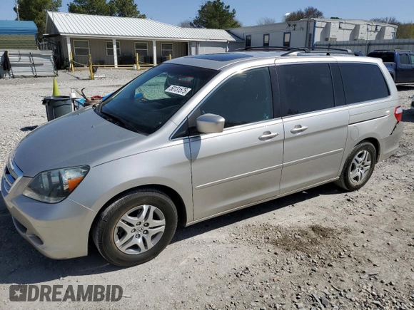 2005 Honda Odyssey EX-L with VIN 5FNRL38675B411705, listed as a Copart auction lot 50131575 with 142,480 mi miles and Salvage Title. Bid and sale history available at carsss.com. Image 1.
