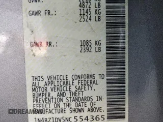 2022 Nissan LEAF SL Plus with VIN 1N4BZ1DV5NC554365, listed as a Copart auction lot 54842795 with 31,554 mi miles and Salvage Title. Bid and sale history available at DreamBid. Image 12.