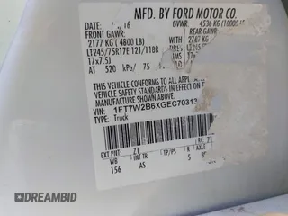 2016 Ford F-250 Lariat with VIN 1FT7W2B6XGEC70313, listed as a IAAI auction lot 40381548 with Not provided miles and . Bid and sale history available at DreamBid. Image 9.