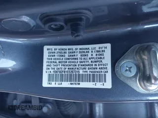 2014 Honda Civic Sedan EX with VIN 19XFB2F81EE207315, listed as a IAAI auction lot 41222886 with 145,484 mi miles. Bid and sale history available at carsss.com. Image 9.