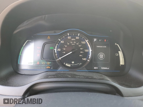 2018 Hyundai Ioniq Blue z VIN KMHC65LC2JU100864, wystawiony jako Copart lot #52219505 z przebiegiem 72 044 mil mil oraz Szkoda całkowita • Salvage title. Historia ofert i sprzedaży dostępna na DreamBid. Obrazek 9.