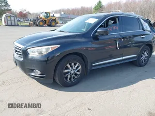 2013 Infiniti JX35 with VIN 5N1AL0MM2DC349038, listed as a IAAI auction lot 42087824 with 162,200 mi miles. Bid and sale history available at carsss.com. Image 2.