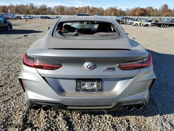 2023 BMW M8 Competition with VIN WBSAE0C09PCM48868, listed as a Copart auction lot 77753414 with 0 mi miles and Salvage Title. Bid and sale history available at carsss.com. Image 6.