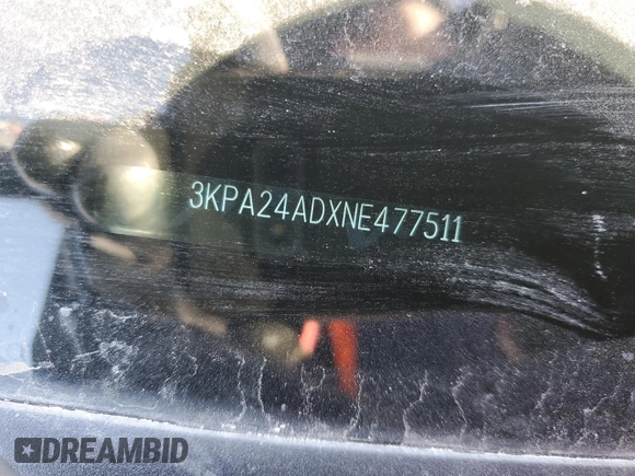 2022 Kia Rio S with VIN 3KPA24ADXNE477511, listed as a Copart auction lot 48555265 with 32,147 mi miles and Salvage Title. Bid and sale history available at carsss.com. Image 14.