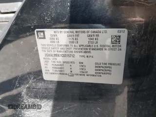 2012 GMC Terrain SLE-1 z VIN 2GKALMEK1C6315712, wystawiony jako IAAI lot #41848590 z przebiegiem 163 670 mil mil oraz . Historia ofert i sprzedaży dostępna na DreamBid. Obrazek 9.