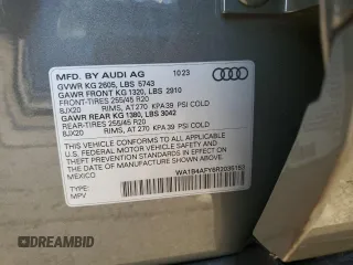 2024 Audi SQ5 Premium Plus with VIN WA1B4AFY6R2035153, listed as a Copart auction lot 78044574 with 3,355 mi miles and Salvage Title. Bid and sale history available at DreamBid. Image 14.