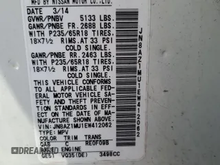 2014 Nissan Murano SV with VIN JN8AZ1MU1EW412062, listed as a Copart auction lot 69320514 with 143,049 mi miles and Salvage Title. Bid and sale history available at carsss.com. Image 13.
