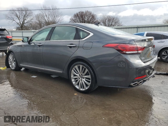 2018 Genesis G80 Ultimate with VIN KMHGN4JF3JU247979, listed as a Copart auction lot 83907914 with 43,951 mi miles and Salvage Title. Bid and sale history available at DreamBid. Image 2.
