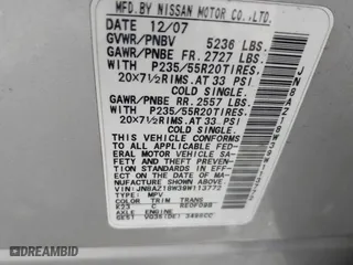 2009 Nissan Murano SL with VIN JN8AZ18W39W113772, listed as a IAAI auction lot 42067004 with 206,732 mi miles. Bid and sale history available at carsss.com. Image 9.