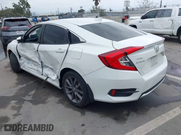 2019 Honda Civic Sedan EX with VIN 19XFC1F38KE210039, listed as a IAAI auction lot 41870809 with 23,391 mi miles. Bid and sale history available at carsss.com. Image 3.