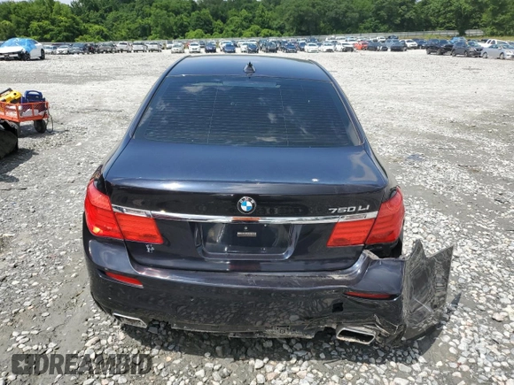 2011 BMW 7 Series 750Li with VIN WBAKB8C57BCY64924, listed as a Copart auction lot 58393765 with Not provided miles and Salvage title. Bid and sale history available at DreamBid. Image 6.