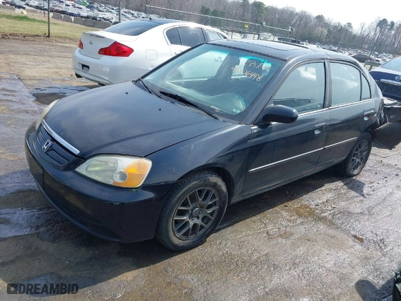 2001 Honda Civic EX with VIN JHMES26701S004716, listed as a IAAI auction lot 41806448 with 240,413 mi miles. Bid and sale history available at carsss.com. Image 2.
