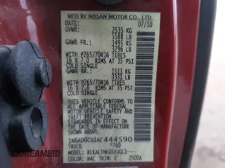 2010 Nissan Frontier SE с VIN 1N6AD0CU1AC444590, выставлен на аукционе Copart как лот 87956595 с пробегом 109 187 миль миль и Списание • Salvage title. История ставок и продаж доступна на DreamBid. Изображение 12.