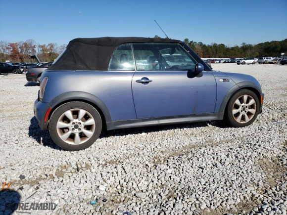 2007 MINI Cooper Convertible S with VIN WMWRH33547TL93855, listed as a Copart auction lot 78313133 with 130,832 mi miles and Salvage Title. Bid and sale history available at carsss.com. Image 3.
