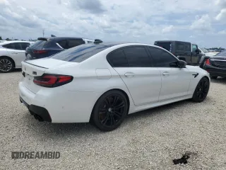 2023 BMW M5 with VIN WBS83CH05PCL80275, listed as a Copart auction lot 67145384 with 39,043 mi miles and Salvage Title. Bid and sale history available at carsss.com. Image 3.