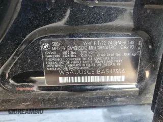 2011 BMW 3 Series 328i xDrive with VIN WBAUU3C51BA541356, listed as a Copart auction lot 61220315 with 120,707 mi miles and Salvage title. Bid and sale history available at DreamBid. Image 13.