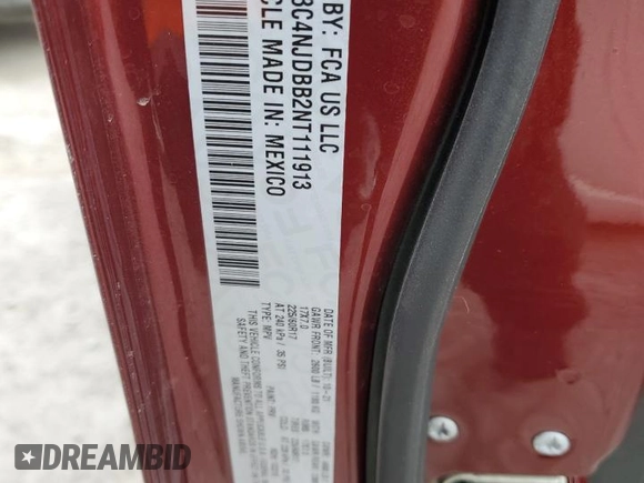 2022 Jeep Compass Latitude with VIN 3C4NJDBB2NT111913, listed as a Copart auction lot 47461105 with 35,946 mi miles and Salvage Title. Bid and sale history available at DreamBid. Image 15.