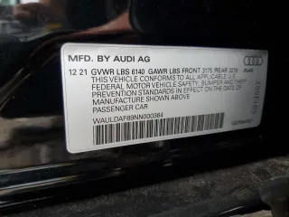2022 Audi A8 with VIN WAULDAF89NN000364, listed as a Copart auction lot 74932604 with 28,145 mi miles and Salvage Title. Bid and sale history available at carsss.com. Image 12.