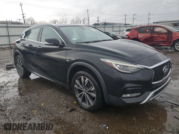 2017 Infiniti QX30 Luxury with VIN SJKCH5CR9HA032560, listed as a Copart auction lot 47092605 with 63,053 mi miles and Salvage title. Bid and sale history available at DreamBid. Image 4.