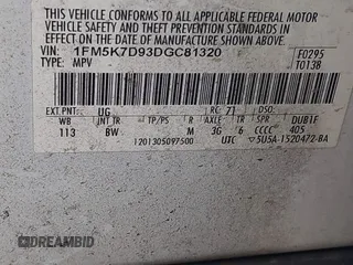 2013 Ford Explorer XLT with VIN 1FM5K7D93DGC81320, listed as a IAAI auction lot 42160748 with 196,740 mi miles and . Bid and sale history available at carsss.com. Image 9.