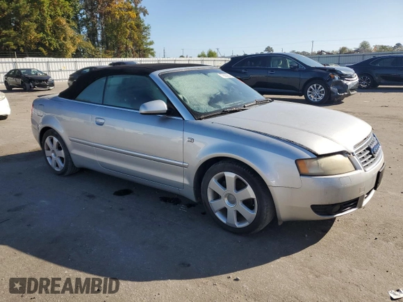 2005 Audi A4 1.8T with VIN WAUAC48H05K007522, listed as a Copart auction lot 77633904 with 151,292 mi miles and Salvage Title. Bid and sale history available at carsss.com. Image 4.