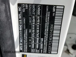 2014 Mercedes-Benz GL 450 z VIN 4JGDF7CE4EA314084, wystawiony jako Copart lot #59593195 z przebiegiem 161 026 mil mil oraz Szkoda całkowita • Salvage title. Historia ofert i sprzedaży dostępna na DreamBid. Obrazek 13.