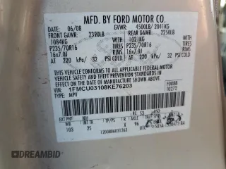 2008 Ford Escape XLT with VIN 1FMCU03108KE76203, listed as a Copart auction lot 51798345 with 275,972 mi miles and Salvage title. Bid and sale history available at DreamBid. Image 13.