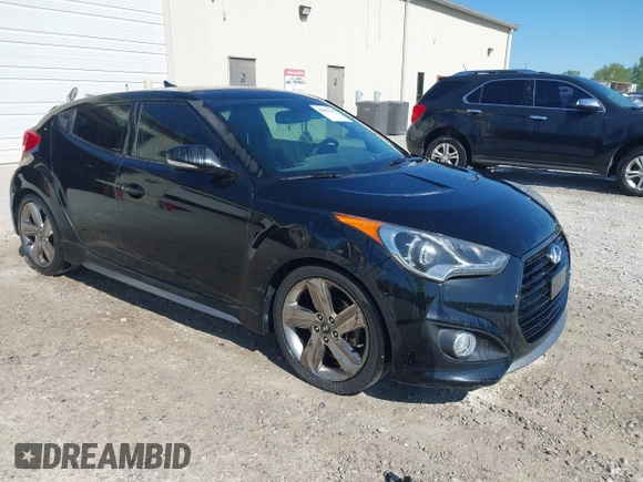 2013 Hyundai Veloster Turbo w/Black Int with VIN KMHTC6AE8DU175611, listed as a IAAI auction lot 42057549 with 137,929 mi miles. Bid and sale history available at carsss.com. Image 1.