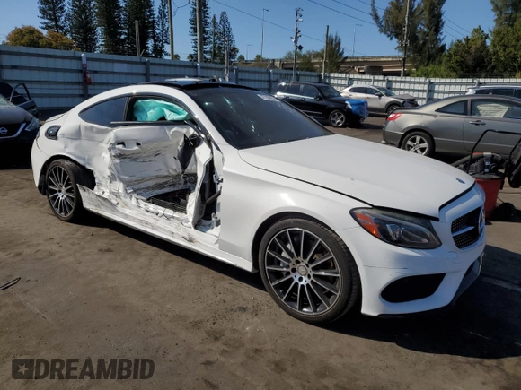 2017 Mercedes-Benz C 300 with VIN WDDWJ4JB9HF475756, listed as a Copart auction lot 47280885 with 93,585 mi miles and Salvage Title. Bid and sale history available at DreamBid. Image 4.