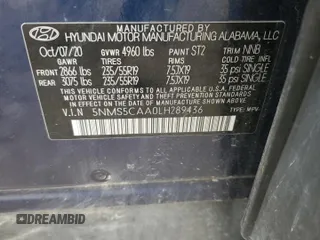 2020 Hyundai Santa Fe Limited with VIN 5NMS5CAA0LH289436, listed as a Copart auction lot 50420265 with 79,614 mi miles and Salvage Title. Bid and sale history available at carsss.com. Image 14.