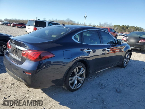 2015 Infiniti Q70 with VIN JN1BY1AR3FM562841, listed as a Copart auction lot 88765475 with 204,039 mi miles and Salvage title. Bid and sale history available at DreamBid. Image 3.