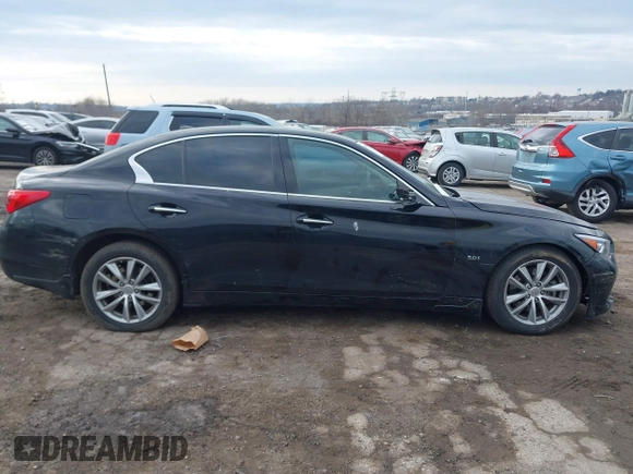 2015 Infiniti Q50 with VIN JN1BV7AR5FM392624, listed as a IAAI auction lot 41667327 with 53,589 mi miles. Bid and sale history available at carsss.com. Image 12.
