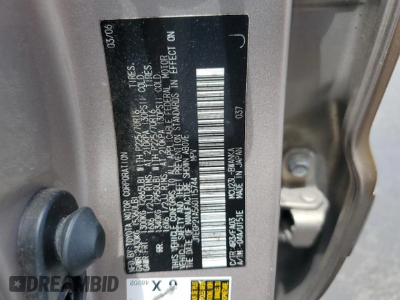 2006 Toyota Highlander z VIN JTEGP21A560115744, wystawiony jako Copart lot #55012975 z przebiegiem 268 099 mil mil oraz Czysty tytuł • Clean title. Historia ofert i sprzedaży dostępna na DreamBid. Obrazek 13.