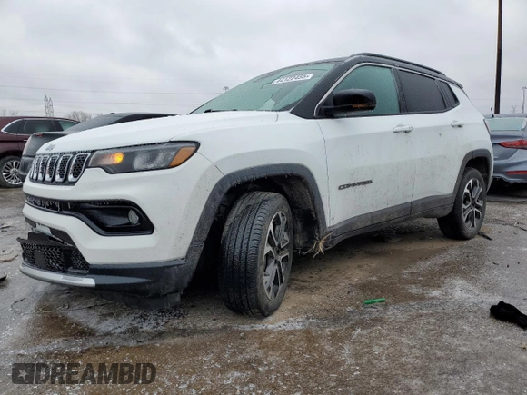 2023 Jeep Compass Limited with VIN 3C4NJDCN0PT531701, listed as a Copart auction lot 44122455 with 16,497 mi miles and Salvage Title. Bid and sale history available at carsss.com. Image 1.
