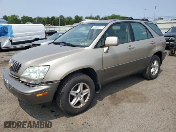 2003 Lexus RX 300 with VIN JTJHF10UX30293787, listed as a Copart auction lot 59606515 with 110,387 mi miles and Salvage title. Bid and sale history available at DreamBid. Image 1.