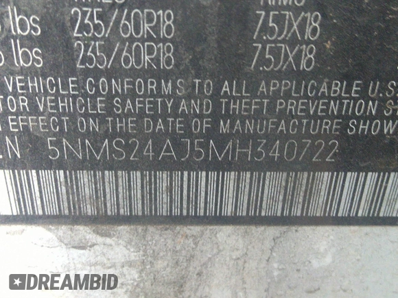 2021 Hyundai Santa Fe SEL z VIN 5NMS24AJ5MH340722, wystawiony jako IAAI lot #38331843 z przebiegiem 85 052 mil mil oraz . Historia ofert i sprzedaży dostępna na DreamBid. Obrazek 9.