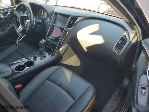 2018 Infiniti Q50 2.0t LUXE with VIN JN1CV7AP7JM240551, listed as a Copart auction lot 46914275 with NaN miles and Salvage Title. Bid and sale history available at carsss.com. Image 8.